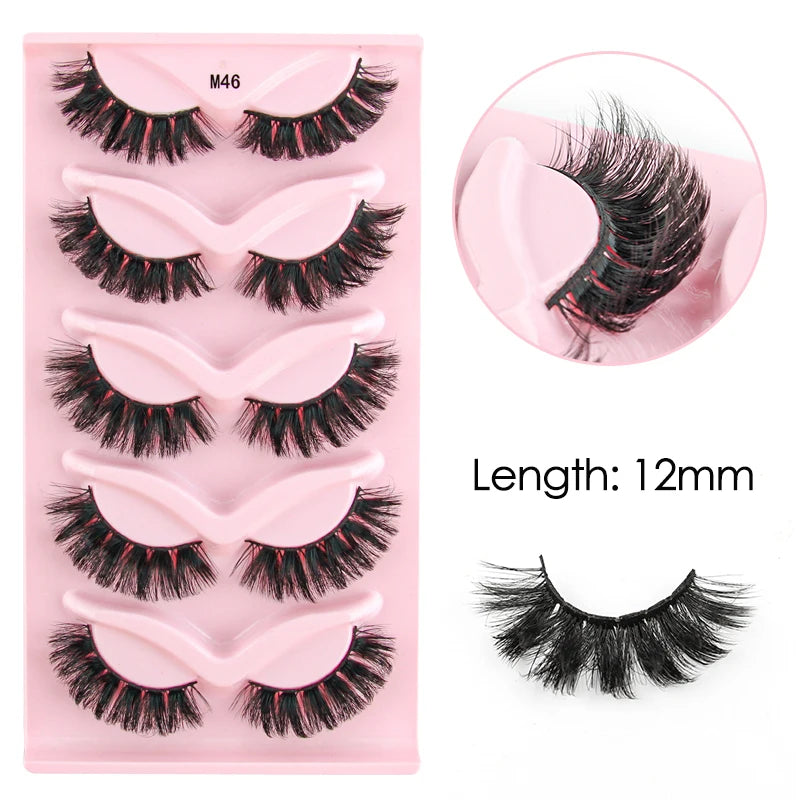 YSDO 3/5 Pairs 3D Mink Lashes Natural Half False Eyelashes Makeup Full Strip Lashes Dramatic Thick Faux Mink Eyelashes Cilios