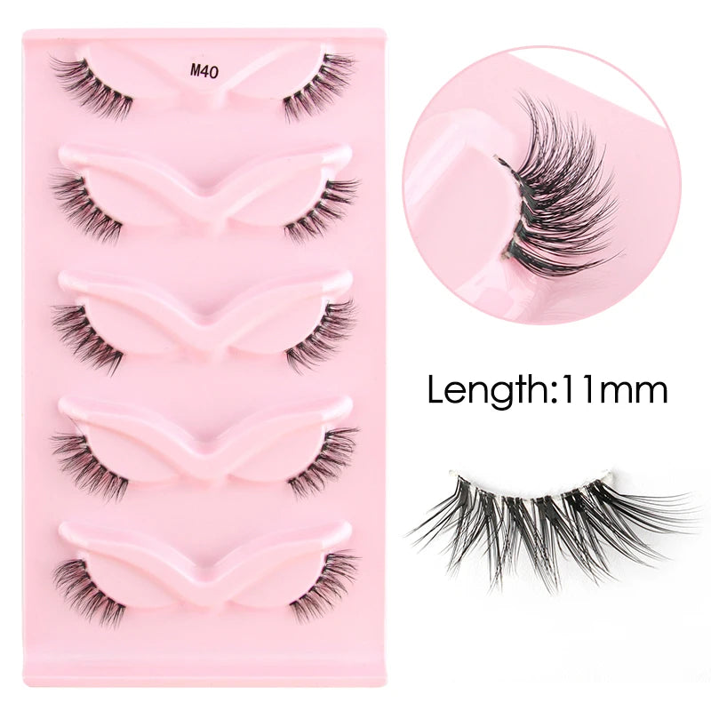 YSDO 3/5 Pairs 3D Mink Lashes Natural Half False Eyelashes Makeup Full Strip Lashes Dramatic Thick Faux Mink Eyelashes Cilios