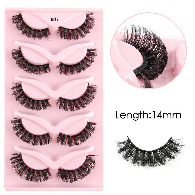 YSDO 3/5 Pairs 3D Mink Lashes Natural Half False Eyelashes Makeup Full Strip Lashes Dramatic Thick Faux Mink Eyelashes Cilios