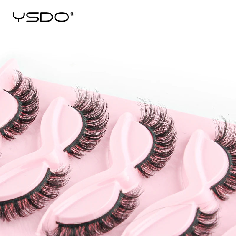 YSDO 3/5 Pairs 3D Mink Lashes Natural Half False Eyelashes Makeup Full Strip Lashes Dramatic Thick Faux Mink Eyelashes Cilios