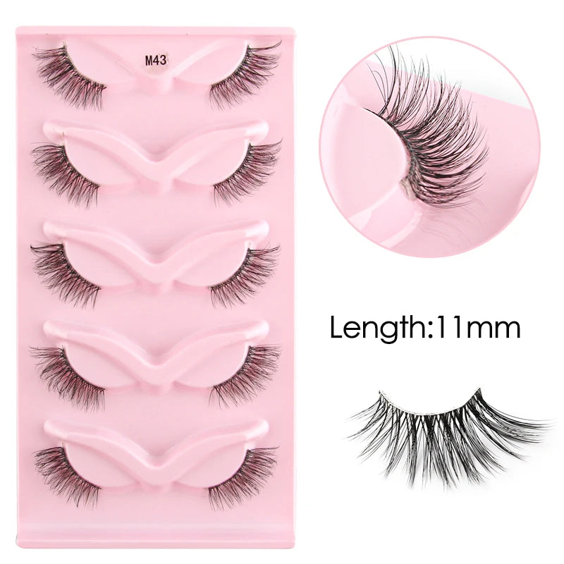 YSDO 3/5 Pairs 3D Mink Lashes Natural Half False Eyelashes Makeup Full Strip Lashes Dramatic Thick Faux Mink Eyelashes Cilios