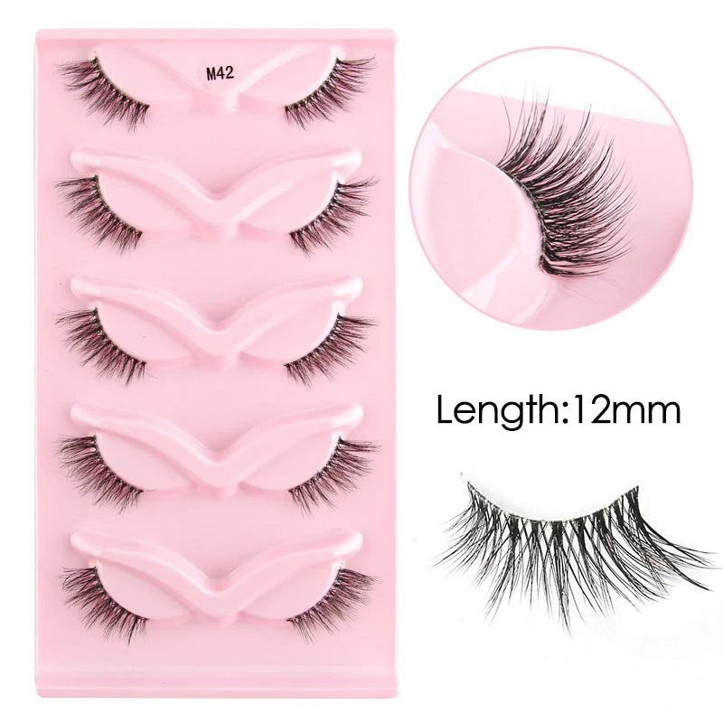 YSDO 3/5 Pairs 3D Mink Lashes Natural Half False Eyelashes Makeup Full Strip Lashes Dramatic Thick Faux Mink Eyelashes Cilios