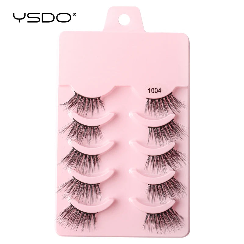 YSDO 3/5 Pairs 3D Mink Lashes Natural Half False Eyelashes Makeup Full Strip Lashes Dramatic Thick Faux Mink Eyelashes Cilios