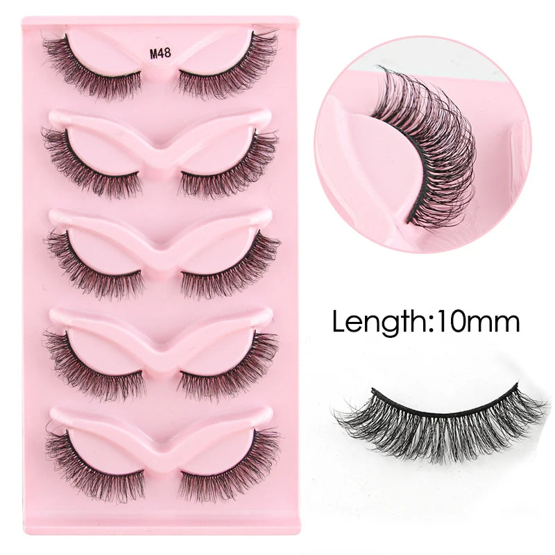 YSDO 3/5 Pairs 3D Mink Lashes Natural Half False Eyelashes Makeup Full Strip Lashes Dramatic Thick Faux Mink Eyelashes Cilios