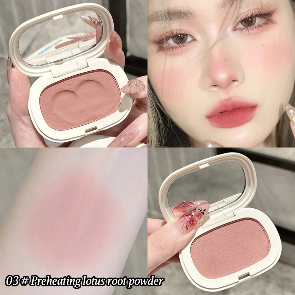 Single Color Blush Silky Texture High Color Rendering No Powder Feeling Low Saturation Long-lasting Natural Matte Blush Cream