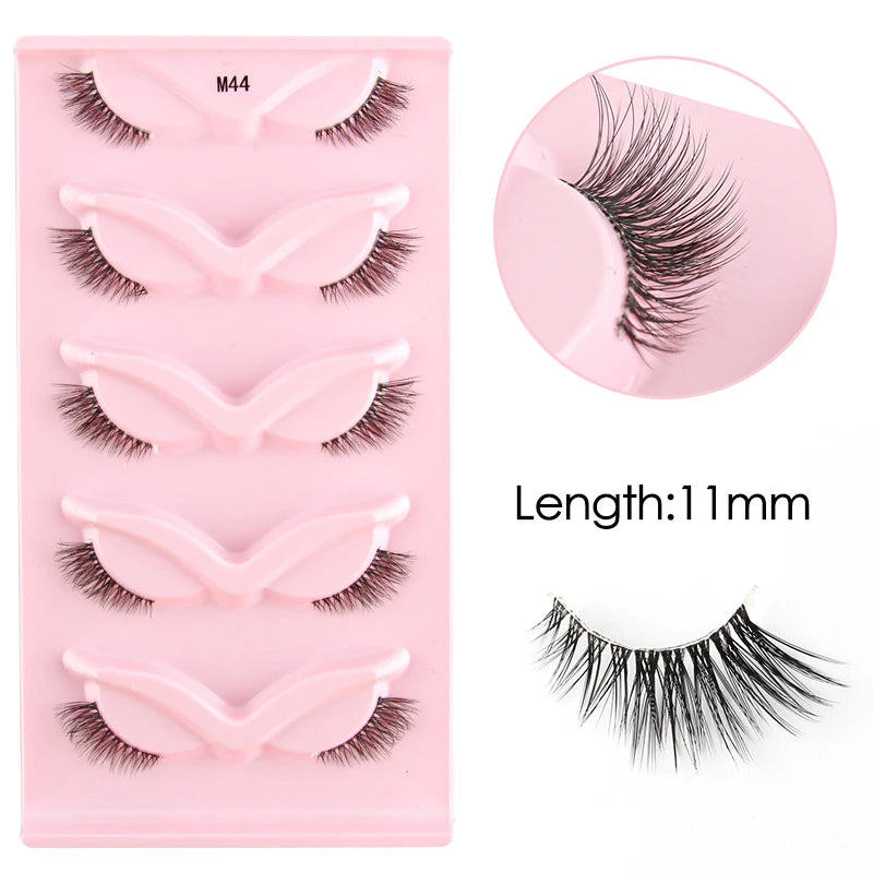 YSDO 3/5 Pairs 3D Mink Lashes Natural Half False Eyelashes Makeup Full Strip Lashes Dramatic Thick Faux Mink Eyelashes Cilios